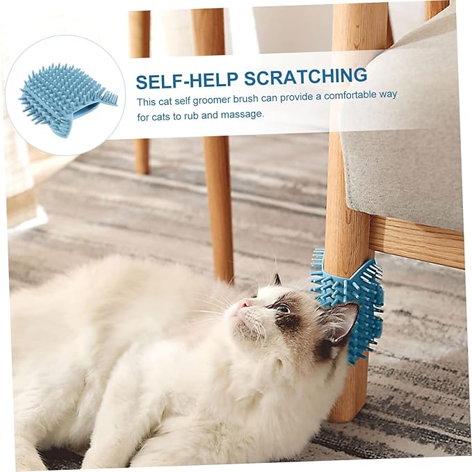 VICASKY Silicone Self-scratching Cat Grooming Brush Corner Brush for Cats Easy to Clean Durable Massage Tool for Loose Hair Removal Wet Dry Use Light