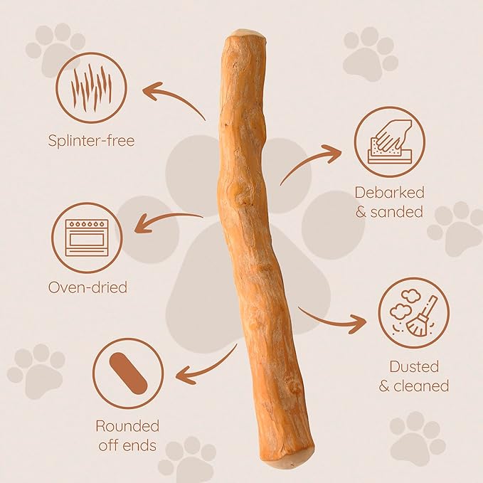 Wildfang® Coffee Wood Dog Chew, XS – Tough Chew Toys for Aggressive Chewers, Dog Teething Toys for Puppies, Training for Chewing Muscles, Coffee Tree Sticks for X-Small Dogs (Under 22 lbs), Pack of 3