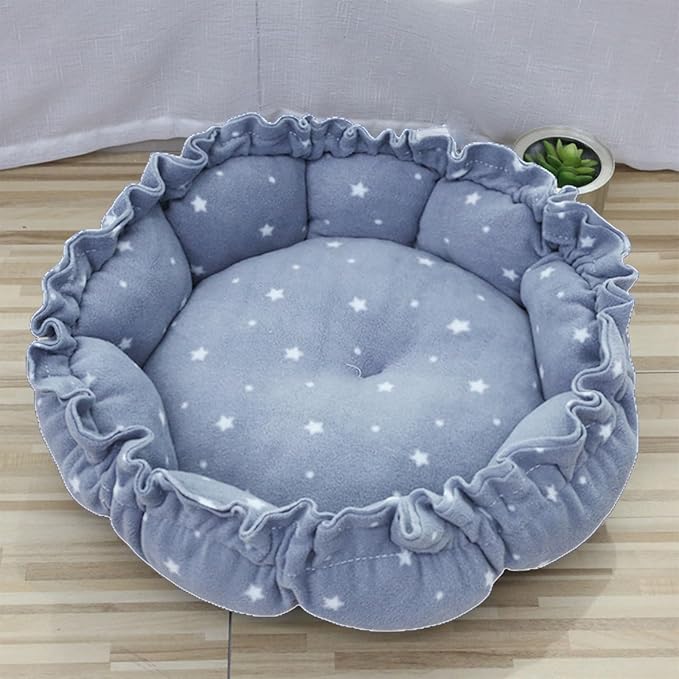 Round Bed Sleeping Dog Winter House Drawstring Design Pet Mat for Kitten Puppy Sleeping Supplies Sofa Plush Sofa on