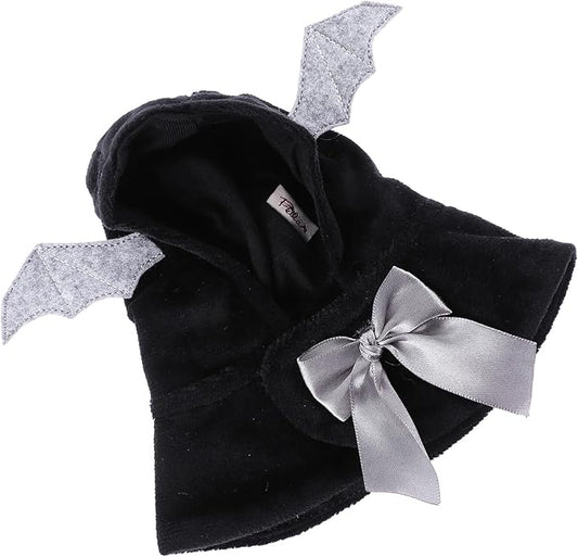 DOITOOL Dog Cloak Hoodie for Pets Cotton Bat Wing Hooded Costume Black Neck Circumference 30cm Christmas Dog Clothes and Puppies Pet Supplies Apparel