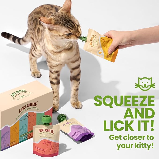 OPET Pate Wet Cat Food Lickable Bisque Wet Cat Treats Cat Food Topper,Free Grain, No by-Product,No Fillers, Thick & Squeezable, 3oz Pouch (Pack of 6)