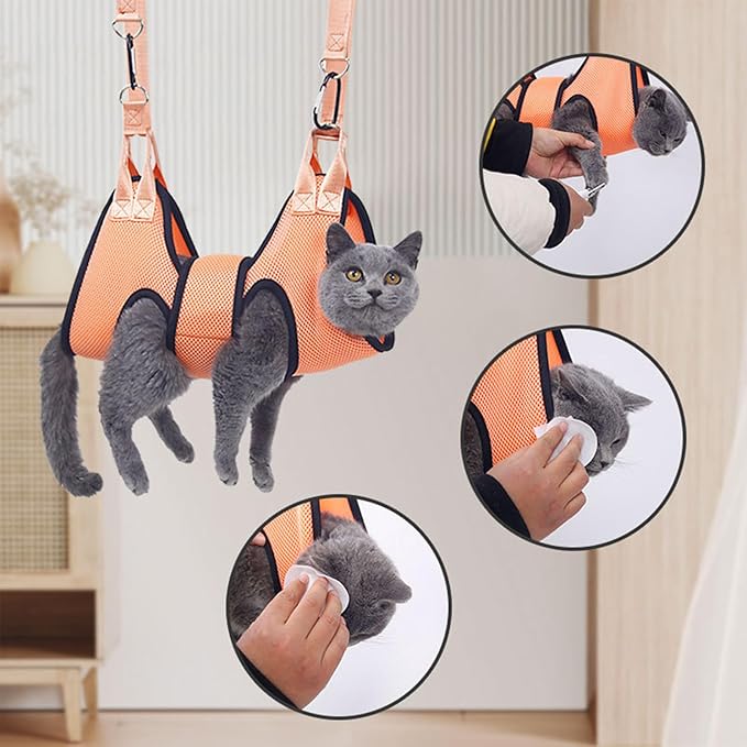 Dog Hammock - Nail Trim Sling for Cats and Dogs, Professional Pet Restraint Sling with Bathing Assistance, Scratch Prevention, Durable Pet Hanger for Grooming, Home Use