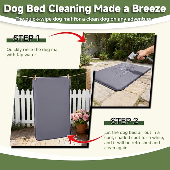 Small Dog Crate Pad, Double-sided Waterproof Pet Mat Crate Bed, Outdoor Kennel Beds Dog Sleeping for Small Pets, Cooling, Waterproof, Wipeable, Anti-Slip, Kennel Pad 23 x 17 Inch, Dark Gray
