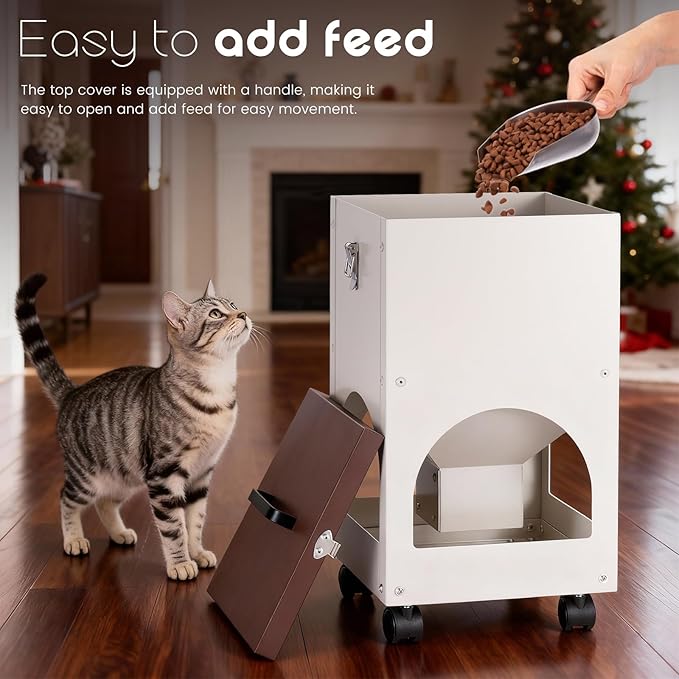 Automatic Cat Feeder for Multiple Cats,9L/40 Cups Large Capacity Gravity Cat Food Dispenser for Dry Food,Pet Feeder Station for Puppy Kitten or Rabbit