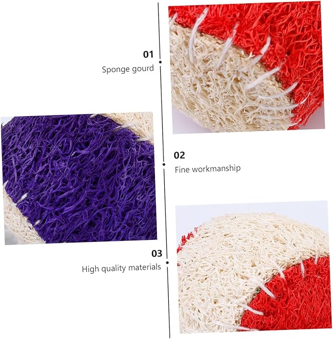 OUNONA 2pcs Natural Loofah Dog Chew Tennis Ball Pet Chewing Training Balls for Puppies Interactive Sturdy Dog Training Supplies Random Color