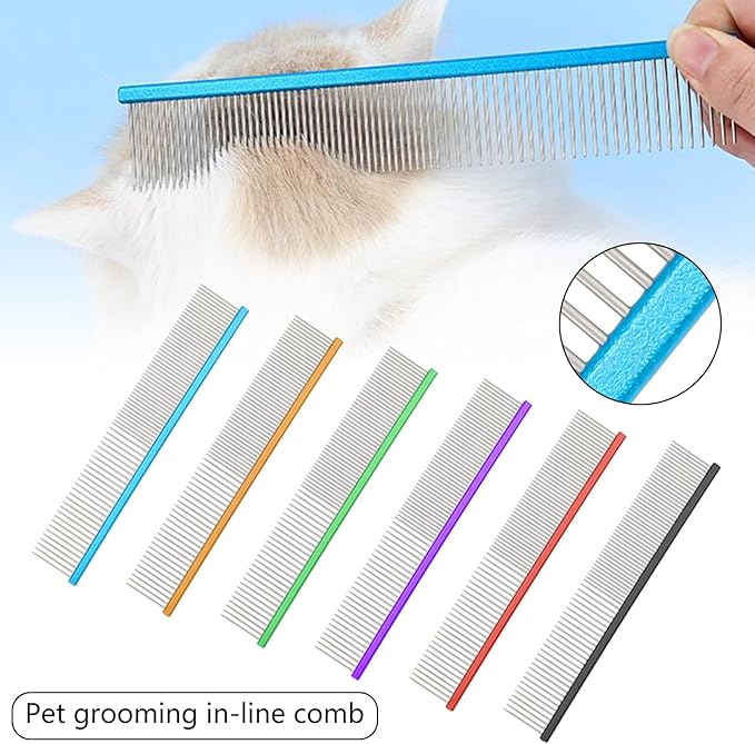 Pet Comb for Cats Shedding Hair Dog Deshedding Comb Cats Comb Hair Remover for Dogs Cats Hair Grooming 2PCS