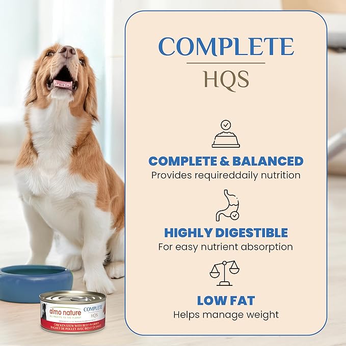 Almo Nature HQS Complete Wet Dog Food Chicken Stew with Beef 5.5 oz (Pack of 12)