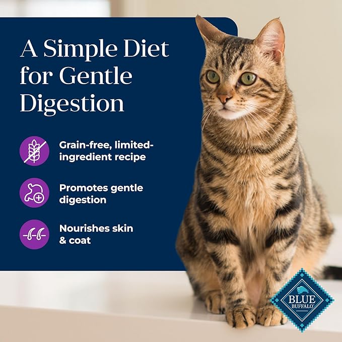 Blue Buffalo Basics Grain-Free Adult Wet Cat Food, Skin & Stomach Care, Limited Ingredient Diet, Turkey Recipe, 5.5-oz Can, 24 Count