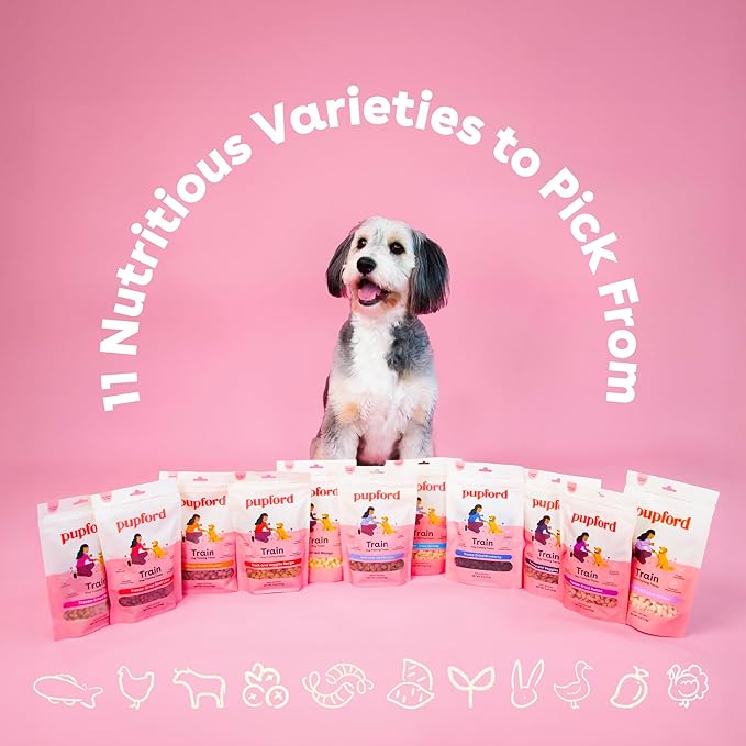 Pupford Freeze Dried Training Treats for Dogs & Puppies, 225+ Two Ingredient Bites (Salmon, 2 oz)