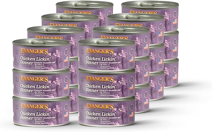 Evanger's Heritage Classics Chicken Lickin’ for Cats – 24 Count, 5.5 oz Each – Market Fresh Chicken, Grain Free, Limited Ingredients, Traditional Loaf Style