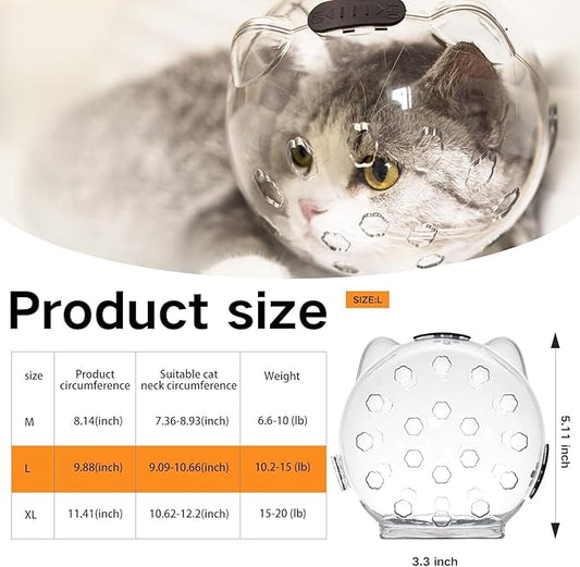 Bubble Muzzle and Boots for Cat Grooming Nail Trimming Cat Astronaut Helmet Grooming Mask with Anti Bite Breathable Silicone Paw Covers (L)