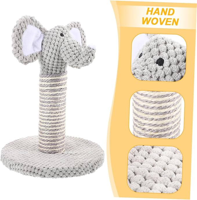 Balacoo 2pcs Small Elephant and Zebra Sisal Cat Scratching Posts Kitten Climbing Frame Indoor Wear-Resistant Vertical Cat Claw Scratcher for Household