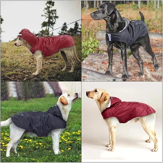 Dogs Waterproof Clothes Pet Raincoat with Reflective Strip Cat Hooded Jacket Raincoat Pet Outdoor Supplies(5X-Large)