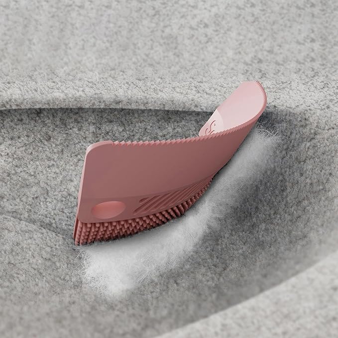 Cat Grooming Brush Silicone Dog Hair Remover Tool Double-Sided Pet Comb for Cat Dog Rabbit (Pink, One Size)