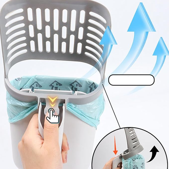 Cat Litter Scoop with Holder, Portable Detachable Waste Bin Cat Poop Shovel with Large Capacity Bag, Cat Litter Scooper Pooper Scooper Scoop Away Cat Litter for Cats Indoor Outdoor Use