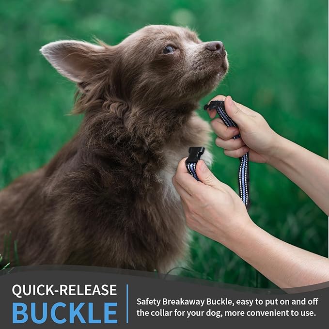 Modern Stylish 3/4" E Collar Replacement Strap with Quick Release, Replacement Shock Collar Strap, Adjustable for Small to Large Dogs, Replacement for Shock Collar Ecollar Strap (Black & Blue)
