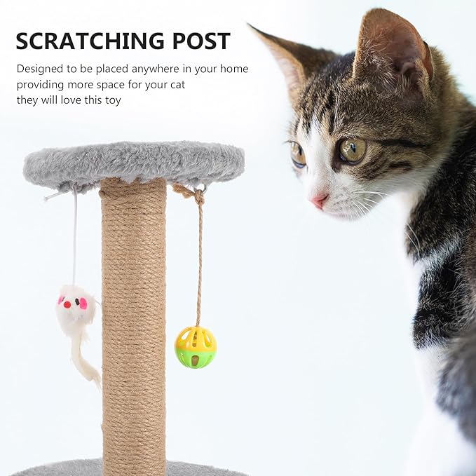 BESPORTBLE Multifunctional Small Cat Scratch Post with Sisal Rope Wear-Resistant Climbing Pole Indoor Cat Climber Tower for Kittens