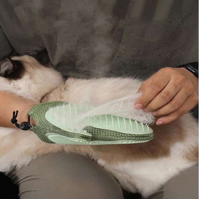 Pet Hair Removal Glove, Upgrade Electrostatic Pet Grooming Gloves No Fly Away Hair Deshedding Tool for Cats and Dogs, Pink
