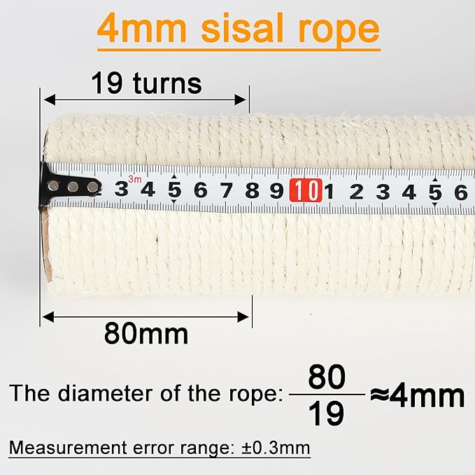 4 Pcs Cat Scratching Post Replacement Pole Parts (55cm/21.65in, M8)