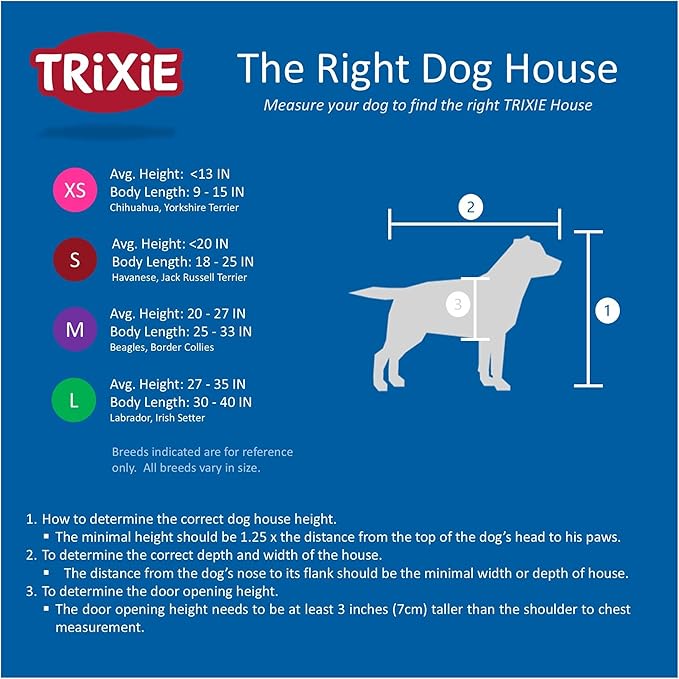 Trixie Natura XXL Classic Dog House - Wooden Outdoor Shelter with Weatherproof Sealer & Adjustable Legs for Larger Dogs - Brown