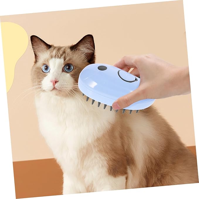 Self-cleaning Cat Steam Brush for Grooming Massage Multifunctional Pet Hair Remover Efficient Deshedding Tool for Types Blue