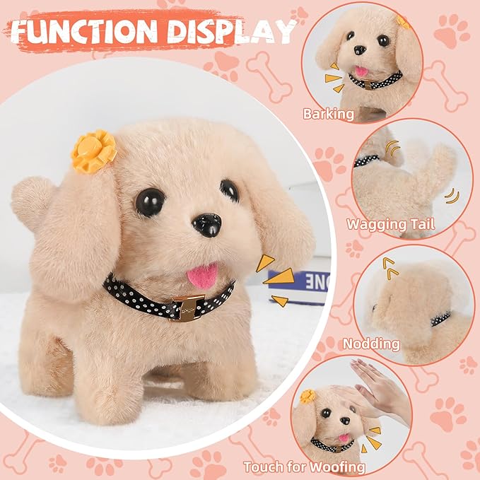 16 Pcs Robot Dog Toys for Girls, Toys for 3 4 5 6 7 8 Year Old Girls Kids Boys, Realistic Robot Puppy Toy for 5-7 6-8, Ideas Birthday Gifts for Girl 3 4 5 6 Year Old