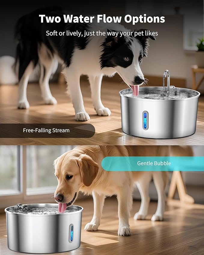 Dog Water Fountain for Large Dogs, 7L/236oz Stainless Steel Dog Fountain Water Bowl, Automatic Dog Water Bowl Dispenser