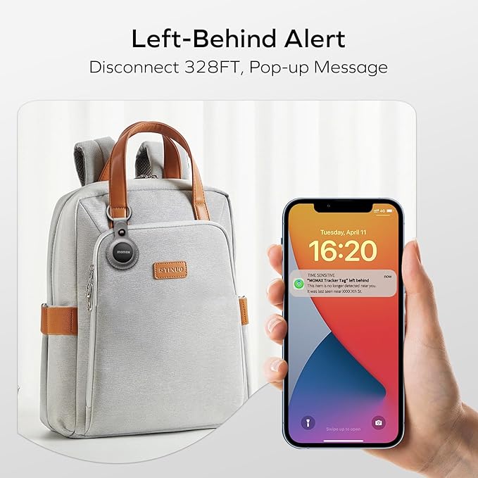 MOMAX Key Finder, Tracker Tag, Works with Apple Find My (iOS Only), Key Tracker with APP,Sound Location, Key Locator Tracker for Luggage, Suitcase, Wallet, Pet, Kid