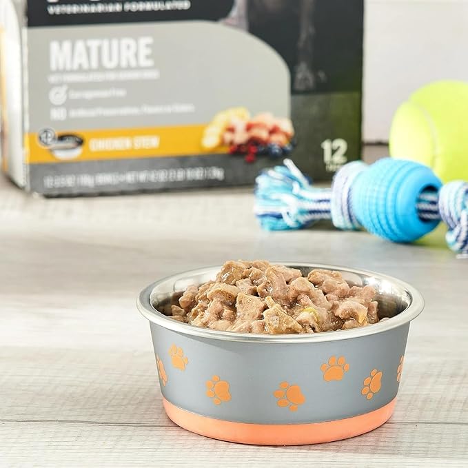 Pure Balance Pro+ Chicken Stew Wet Dog Food for Mature Pets, Grain Free, 3.5 oz Cups - High-Protein Formula, Real Chicken, Senior Dog Food, Supports Healthy Skin & Coat (12 Cups of 3.5 oz)