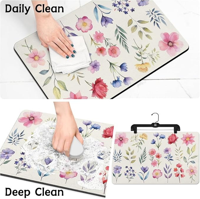 Dog Food Mats for Floors Absorbent, Non-Slip Quick Dry Dog Mat for Food and Water, Cat Pet Food Mat Pet Supplies