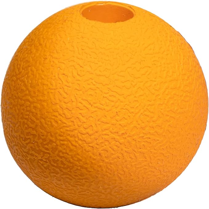 Amazon Basics Interactive Bouncy Durable Rubber Dog Toy Balls, 3 inch, Blue, Orange, Pack of 2