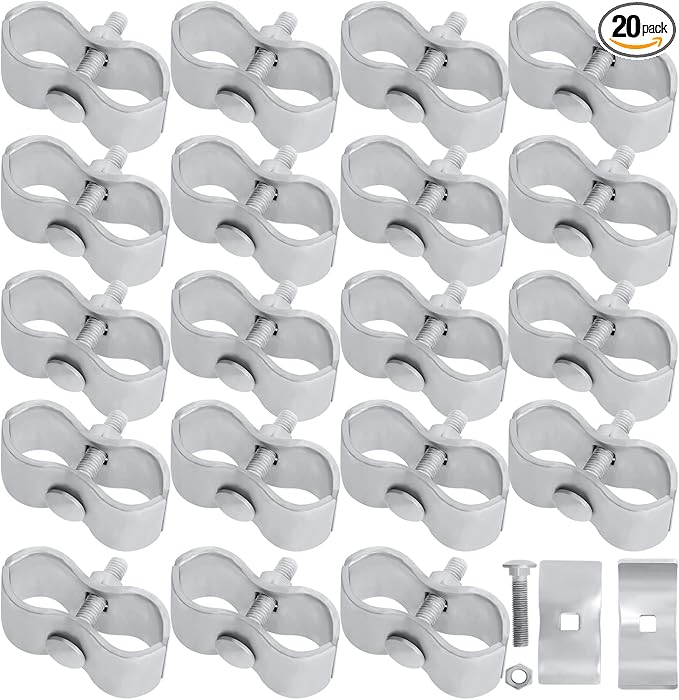 20 Sets Dog Kennel Panel Clamps Chain Link Fence Clamps 1-3/8’’ Fence Parts Temporary Dog Kennel Clamps Galvanized Fence Ties for 32mm Pipe Panel Frames