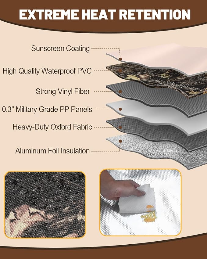 Heated Cat House for Outdoor Cats, Waterproof Insulated Outdoor Cat House with Heating Pad, Weatherproof Elevated Heated Cats House for Outside Feral Cats(Leaf, 25" L x 16" W x 18" H)