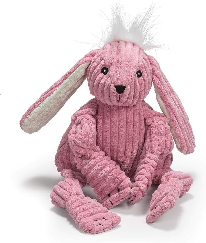 HuggleHounds Knottie Plush Dog Toy - Dog Stuffed Animal Toy, Puppy Toys, Squeaky Dog Toy for Small, Medium & Large Dogs, Durable Plush to Keep Them Busy - Bitsy Bunny, Small
