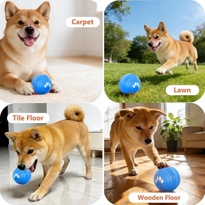 Pet Bounce Ball for Dogs,Rechargeable Pet Supplies - Bouncing & Rolling Ball Dog Toy | for Play Exercise Boredom Relief Stimulation Indoor Outdoor Home Apartment