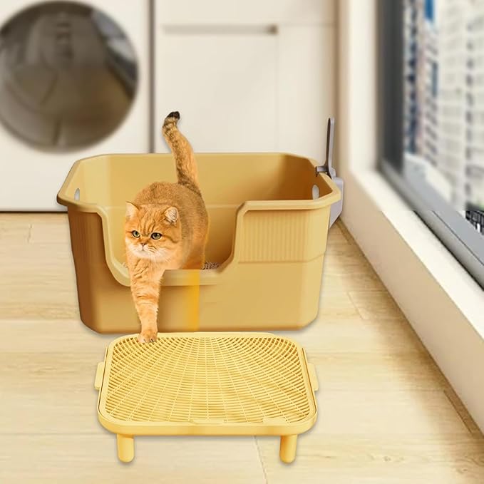 Cat Litter Ramp Trapper Mat Washable Double Layered Non-Slip Step for Indoor Cats Balcony Living Room Foldable- Large