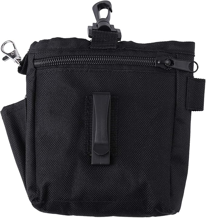 GLOGLOW Nan Pet Treat Bag, Polyester Material, Durable Dog Treat Training Pouch, 11x4x13cm, Ideal for Walking and Training Pets Dog Supplies (Black)
