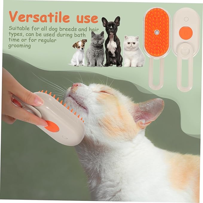 Milisten Pet Grooming Brush with Spray Rotatable Handle for Dog Bathing Cat Shedding Efficient Hair Removal Shedding Control for Long Haired Pets Compact Portable Design