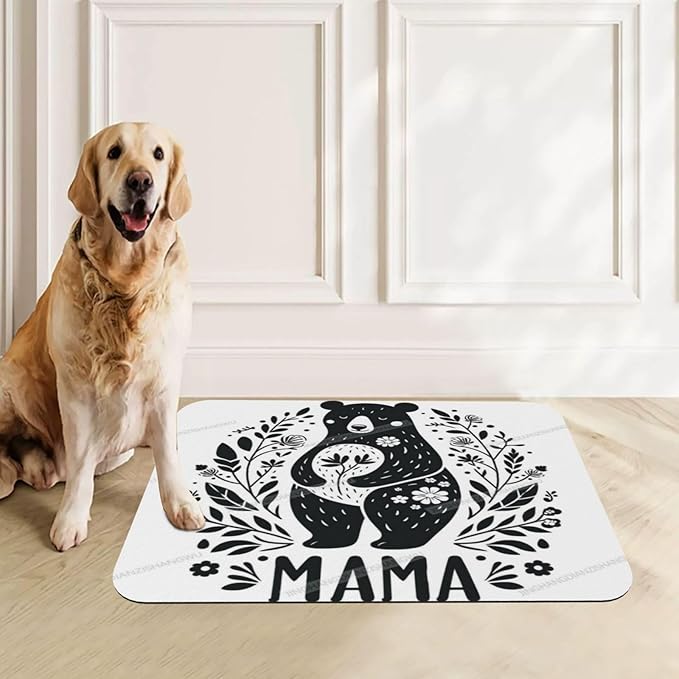 Dog Food Mat Dog Mat for Food and Water 18X12In Happy Mother's Day Mama Gift Mom Bs No Stains Cat Pet Feeding Mats Water Bowl for Messy Drinkers