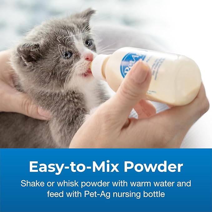PetAg KMR Kitten Milk Replacer Powder - 28 oz - Powdered Kitten Formula with Prebiotics, Probiotics & Vitamins for Kittens Newborn to Six Weeks Old- Easy to Digest