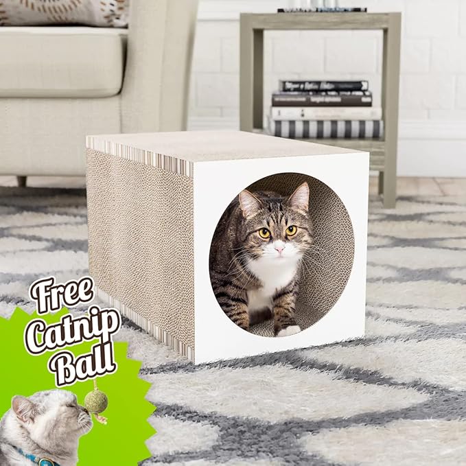 WAY BASICS Cat Scratching Post Tunnel (Tool-Free Assembly)