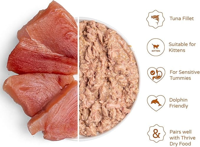 thrive Complete 100% Natural multiple flavors food for cats (6 Packs, Tuna Fillet)