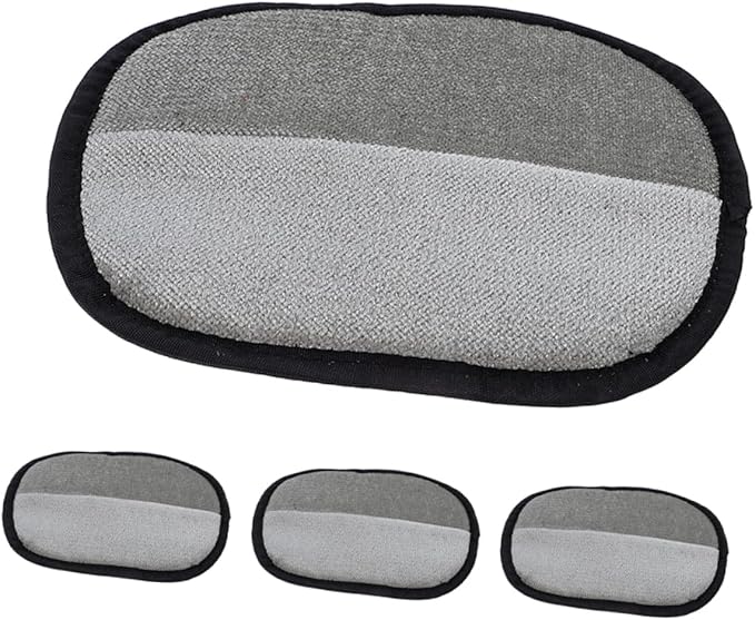 Hemoton 4PCS Pet Hair Removal Gloves Reusable Dual Sided Grooming Tool for Cats Dogs Shedding with Static Prevention for Cleaning Furniture Carpets