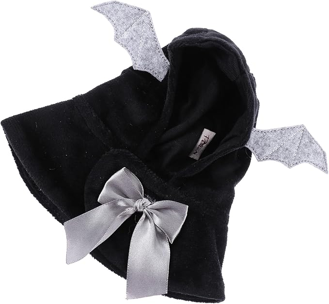 Pet Dog Cloak Cape Hooded Costume Black Cotton Bat Wings Neck 30cm Halloween Christmas Pet Supplies Apparel
