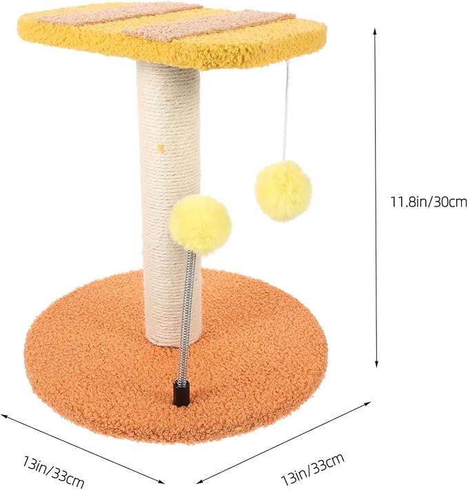 DOITOOL -Shaped Cat Scratching Post Small Indoor Vertical Kitten Scratcher Wear-Resistant Comfortable Cat Climbing Tower for Home Use