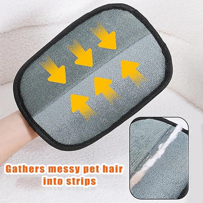 Pet Hair Removal Glove, 2026 Upgraded Electrostatic Pet Hair Remover Glove for Dogs & Cats, 2 Pack Reusable & Washable Magic Brush Tool, Lightweight Portable for Couch, Carpet, Bed (E)