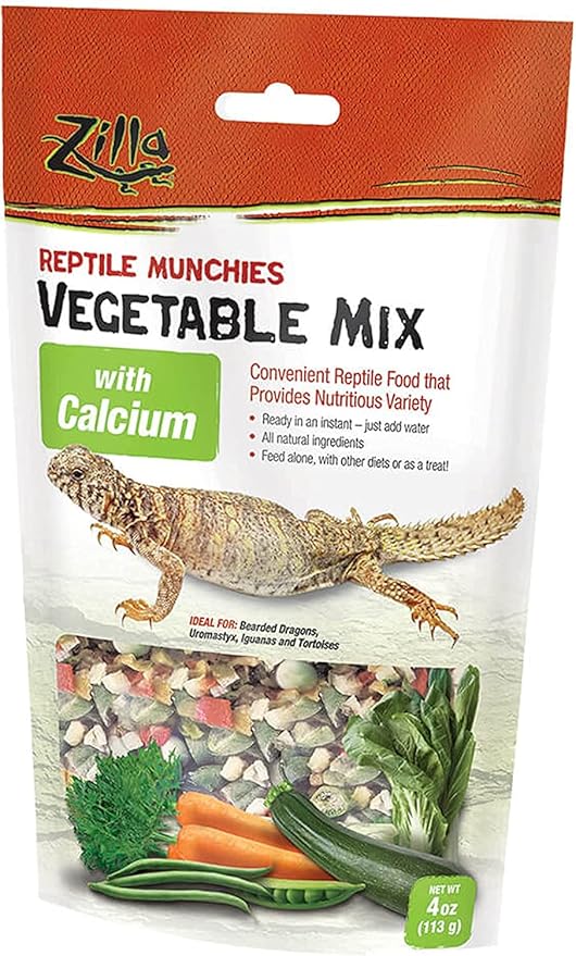 Zilla Reptile Munchies - Vegetable Mix with Calcium 4 oz - Pack of 2