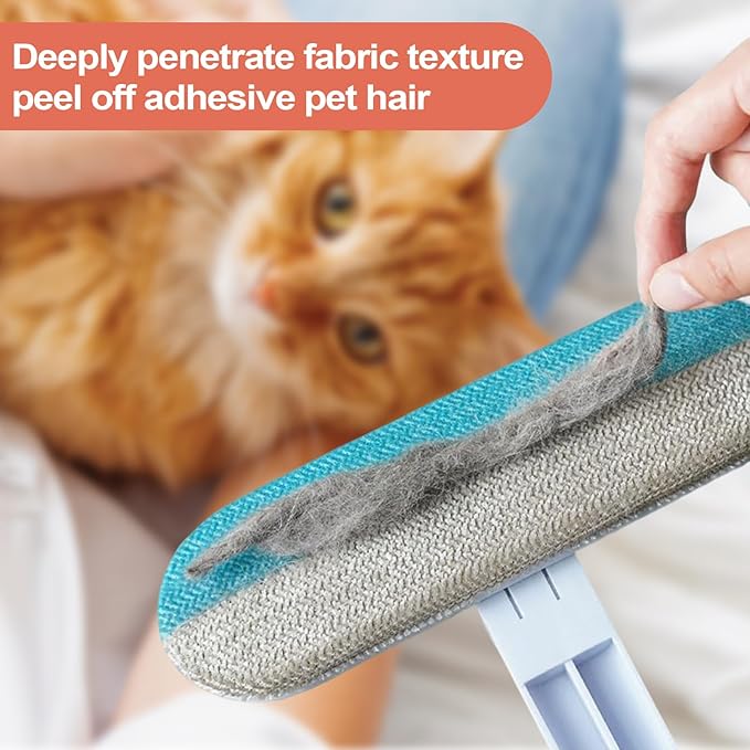 Pet Hair Remover Brush - Electrostatic Pet Grooming Supplies | Window Screen Cleaning Brush | for Dog Owners Office Car Clothes Bedding Sheets Carpets Sofas Apartment Mattress