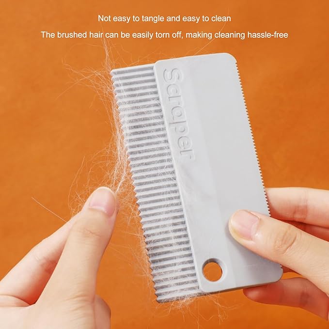 Cat Grooming Brush Silicone Dog Hair Remover Tool Double-Sided Pet Comb for Cat Dog Rabbit (Gray, One Size)
