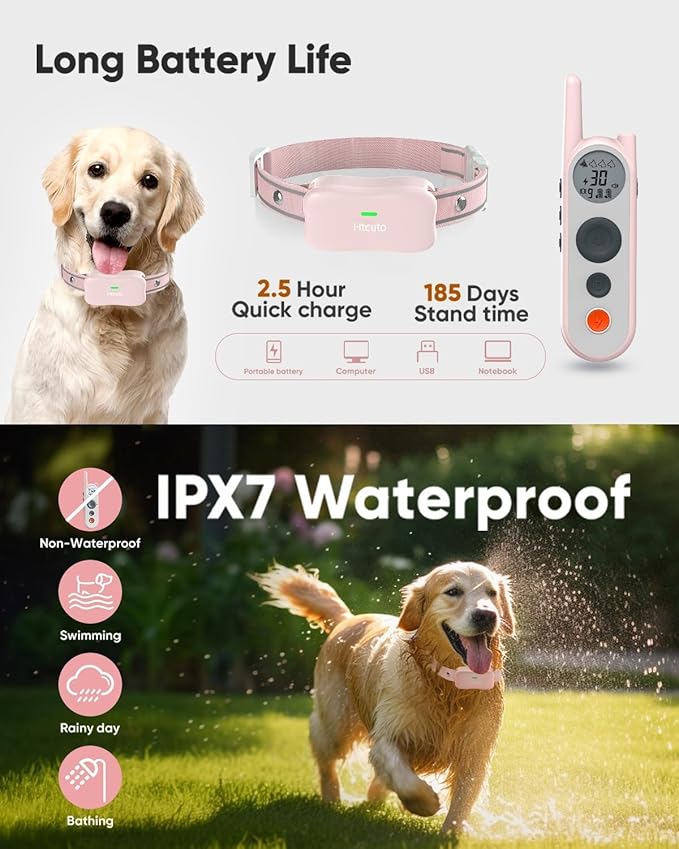 Wireless Dog Fence System Electric Fence for Dogs 6000FT Shock Collar for Dogs Training Collar with Remote Waterproof Rechargeable Safe Pet Containment System Boundary for 1 Large Medium Dog